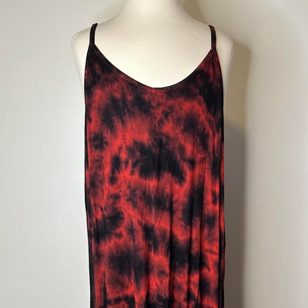 Red Tie Dye Maxi Dress